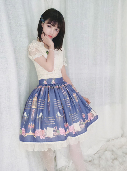 The Poetry Of Roses Series SK Retro Elegant Lace Classic Lolita Daily Short Skirt