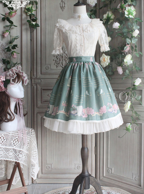 The Poetry Of Roses Series SK Retro Elegant Lace Classic Lolita Daily Short Skirt