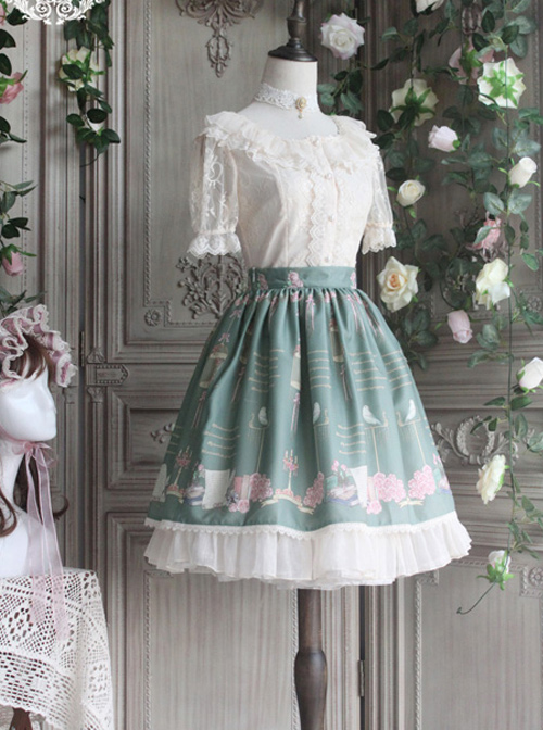 The Poetry Of Roses Series SK Retro Elegant Lace Classic Lolita Daily Short Skirt