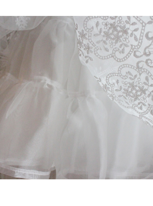 The Poetry Of Roses Series White Daily Lace Yarn Skirt Embroidered Classic Lolita Short Petticoat