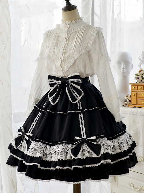 Bellflower Series Bowknot Retro Classic Lolita Skirt