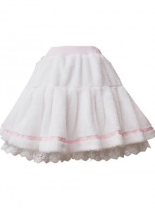 White Plush Cotton Lace Sweet Lolita Culottes