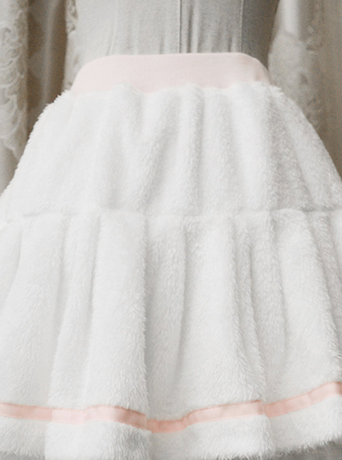 White Plush Cotton Lace Sweet Lolita Culottes