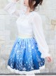Blue Star Deep-sea Jellyfish Printing Lace Sweet Lolita Skirt