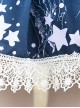 Blue Star Deep-sea Jellyfish Printing Lace Sweet Lolita Skirt