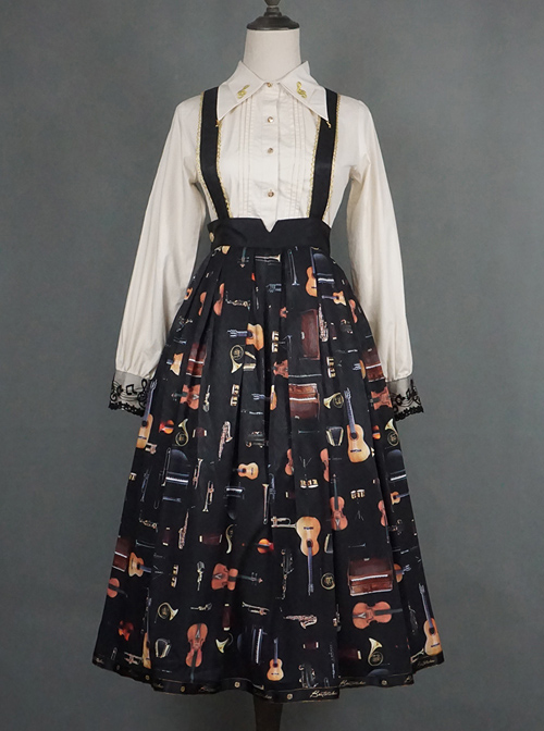 The Sound Of Music Series SK Classic Lolita Shoulder Straps Long Skirt