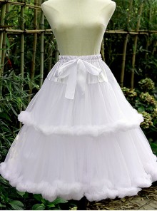 Violence Super Fluffy Cotton Candy Two Layers Sweet Lolita Medium Length Soft Yarn Petticoat