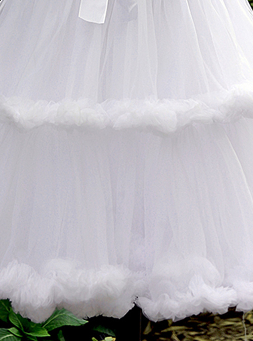 Violence Super Fluffy Cotton Candy Two Layers Sweet Lolita Medium Length Soft Yarn Petticoat