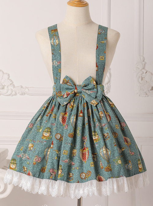 Mechanical Balloon Series Bowknot Sweet Lolita Suspenders Skirt