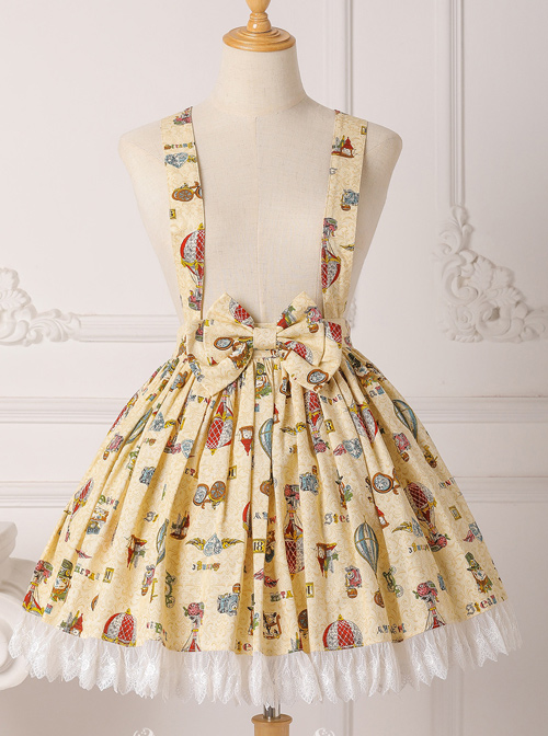 Mechanical Balloon Series Bowknot Sweet Lolita Suspenders Skirt