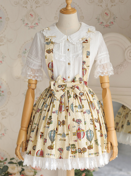 Mechanical Balloon Series Bowknot Sweet Lolita Suspenders Skirt