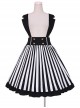 Lazy Kitten Series Black White Stripes Sweet Lolita Sling Skirt