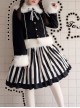 Lazy Kitten Series Black White Stripes Sweet Lolita Sling Skirt