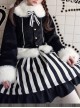 Lazy Kitten Series Black White Stripes Sweet Lolita Sling Skirt