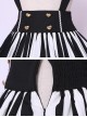 Lazy Kitten Series Black White Stripes Sweet Lolita Sling Skirt