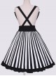 Lazy Kitten Series Black White Stripes Sweet Lolita Sling Skirt