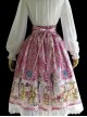 Cute Little Bears Printing Sk High Waist Sweet Lolita Medium-length Skirt