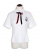 Sweet Lolita Embroidery White Short Sleeves Shirt And Poker Printing Sling Skirt Set