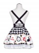 Sweet Lolita Embroidery White Short Sleeves Shirt And Poker Printing Sling Skirt Set