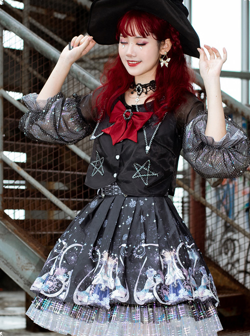 Rose Maiden Series SK Black Sweet Lolita Skirt Set