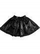 Gothic Black PU Soft Leather Frill Skirt