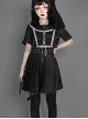 Darkness Feast Series Black Rose Jacquard Gothic High Waist Skirt