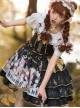 Small Forest Series Cute Bear Printing Sweet Lolita Shoulder Straps Skirt