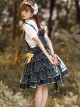Small Forest Series Cute Bear Printing Sweet Lolita Shoulder Straps Skirt