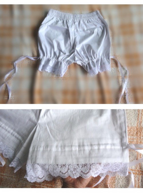 Cotton Pure White Lace Lolita Opaque Bloomers