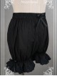 Cotton Black Lace Bowknot Lolita Bloomers