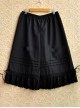 Accordion Pleats Lace Wide-leg Black Lolita Bloomers