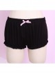 Pure Black Cute Pink Bowknot Sweet Lolita Bloomers