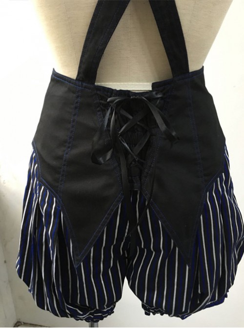 Shibuya Bloodsucker Bat Earl Dark Blue Stripes Harajuku Style Punk Lolita Bloomers