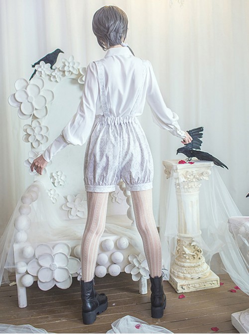 Love And Death Series Printing Rice Gray Lolita Bloomers