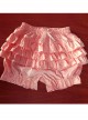 Cute White Wave Points Pink Bowknot Sweet Lolita Bloomers
