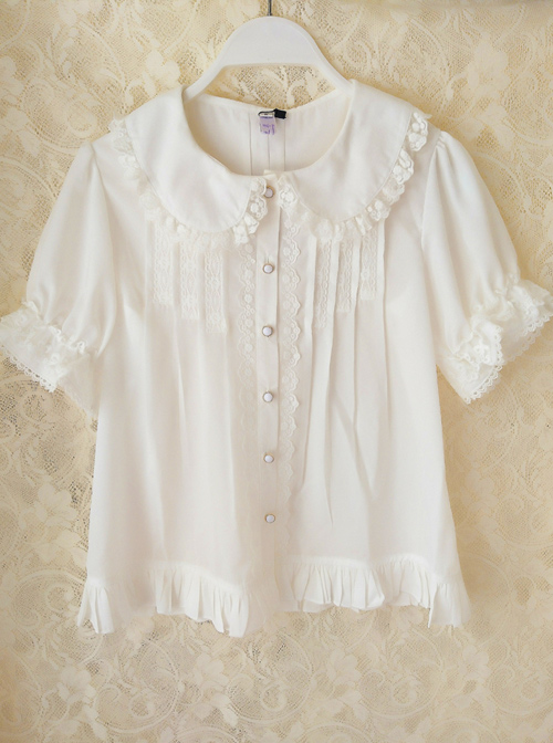 Chiffon Doll Collar Loose Classic Lolita Short Shirt