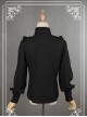 Black High Collar Bowknot Lantern Sleeve Lolita Blouse