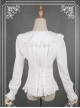 White Lace Lapel Chiffon Long-sleeved Lolita Blouse