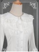 White Lace Lapel Chiffon Long-sleeved Lolita Blouse