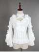 White Lace Short Sleeve And Flare Sleeve Lolita Hang The neck Blouse