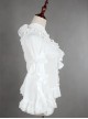 White Lace Short Sleeve And Flare Sleeve Lolita Hang The neck Blouse