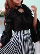 Black Lace Short Sleeve And Flare Sleeve Lolita Hang The neck Blouse