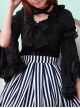 Black Lace Short Sleeve And Flare Sleeve Lolita Hang The neck Blouse