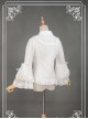 White Retro Mercerized Cotton Lace Flare Sleeve Lolita Blouse