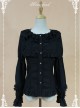 Black Doll Collar Lantern Sleeve Bowknot Lolita Blouse