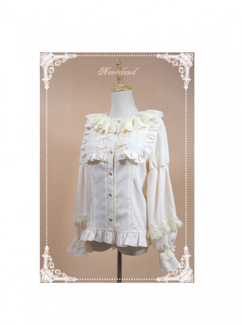 Apricot Doll Collar Lantern Sleeve Bowknot Lolita Blouse