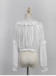 White Round Collar Agaric Laces Bottoming Shirt Lolita Blouse