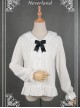 White Lovely Cat Ears Collar Long Sleeve Chiffon Lolita Blouse