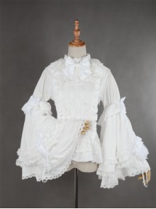 Gorgeous Flare Sleeve White Bowknot Lolita Blouse