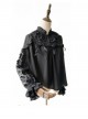 Warm Milk Tea Pure Cotton Black Lace Puff Sleeve Classic Lolita Shirt